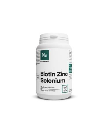 Nutrielement Biotin Zinc and Selenium Vegan 30 Capsules for Hair Growth Skin Nails