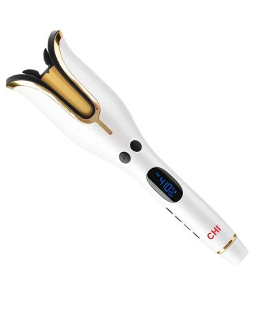 CHI Spin N Curl 1" Ceramic Rotating Curler In White, 1 Pound. Ideal for Shoulder-Length Hair between 6-16 inches.