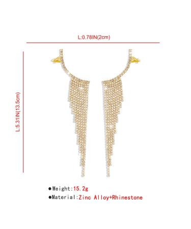 Shop Boho Silver Long Tassel Crystal Earrings - Statement Dangle for Women & Girls | Perfect for Weddings & Parties - Buy Online on GoSupps.com