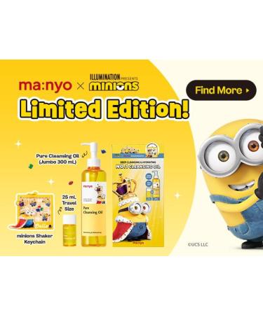 ma:nyo Pure Cleansing Oil - Korean Facial Cleanser for Women | Blackhead Melting & Makeup Removal with Argan Oil | Minions Edition - Shop Now - Buy Online on GoSupps.com