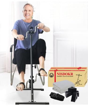 Pedal Exerciser Bike Hand Arm Leg and Knee Peddler Adjustable Fitness Equipment for Seniors, Elderly Home Pedal Exercise Bike for Total Body, with Gift Box Classic Model