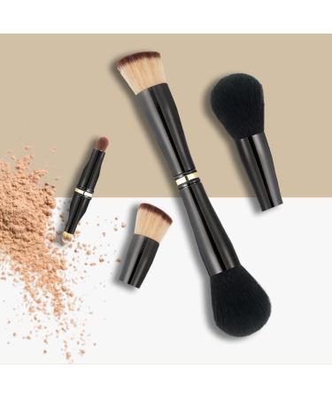 Shop Aoowu 4-in-1 Double-Sided Makeup Brush Set - Portable Removable Cosmetic Brushes for Concealer Eyeshadow Rouge & Foundation (Black) | International Shipping Available - Buy Online on GoSupps.com