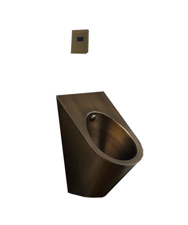 Wall-Mounted Stainless Steel Urinal Vertical Toilet Men's Commercial Flushing Urinal High-Efficiency Flushing Urinal for Commercial Public Toilets (Color : Bronze Size : Urinalplussensor) Urinalplussensor Bronze