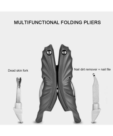Cuticle Nipper Folding Cuticle Trimmer for Fingernails Toenails Dead Cuticle (Black) - Buy Online on GoSupps.com