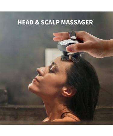 Chlovoe Scalp Massager - Waterproof Electric Head Massage Device with 3 Kneading Modes & 4 Replacement Heads | Perfect Gift for Relaxation - Buy Online on GoSupps.com