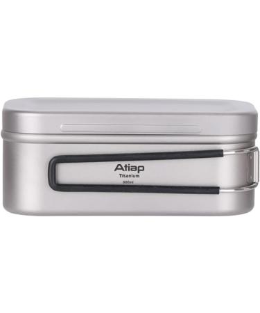 ATiAP Titanium Bento Lunch Box Set - 1200ML & 800ML - Outdoor Camping & Hiking Food Container - with Lid, Handle, Bag - Mess Kit for Picnic & Daily Use - Buy Online on GoSupps.com