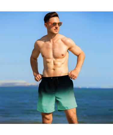 Flintronic Men's 2-in-1 Swimming Trunks with Compression Liner - Black Green Board Shorts for Ultimate Comfort - Buy Online on GoSupps.com