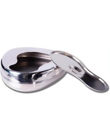Stainless Steel Bedpan Firm Thick Stable Bedpan Heavy Duty Smooth Contoured for Male Female Bed-Bound Patient Personal Care