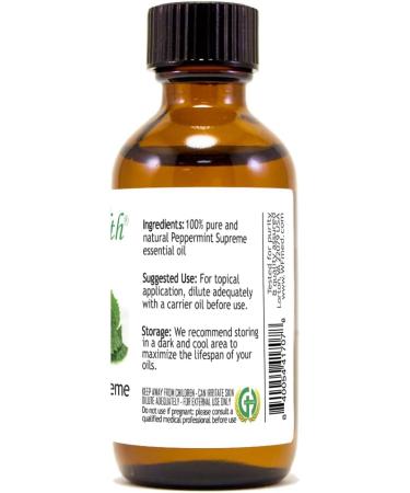 GreeenHealth Peppermint Essential Oil (Mentha Piperita) 2 fl oz (59 ml) Glass Bottle w/Cap 100% Pure Essential Oil Uncut - Buy Online on GoSupps.com