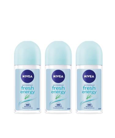 Nivea Deo Roll on 50ml. (Pack of 3) (Energy Fresh) 1.7 Fl Oz (Pack of 3) Fresh