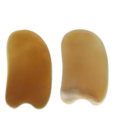 2Pcs Gua Sha Facial Tool Artificial Cow Horn Curved Design Gua Sha Facial Tool Improve Lymphatic Drainage Gua Sha Tool for Neck Back Hands Wrists Shoulders Feet