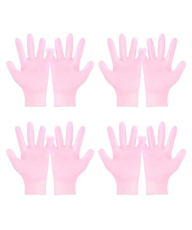 Kexpery 4 Pairs Hands Peeling Gloves Anti-Slip Silicone Hands Protective Gloves Preventing Dryness Dead Skin Remove Gloves for Dry Hands (Pink)