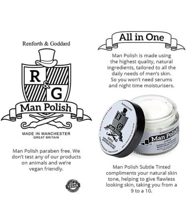 Man Polish Subtle Tinted - Premium Gradual Self Tanning Face Moisturiser for Men 50ml - Buy Online on GoSupps.com