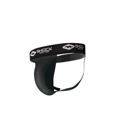 Shock Doctor unisex adult 225 Shock Doctor Athletic Jockstrap Core Supporter with Cup Pocket, Black, XX-Large