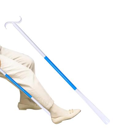 Rosixehird help to wear socks sock aid devices multifunctional sock helpers with shoe open function removable adjustable dressing hooks for pregnant women blue and white C
