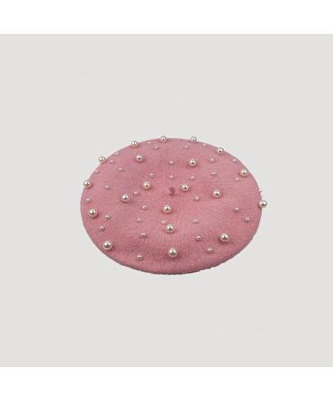 ZARSIO Women's Pearl Beret Cap - French Style Artist Beanie in Elegant Pink - Buy Online on GoSupps.com