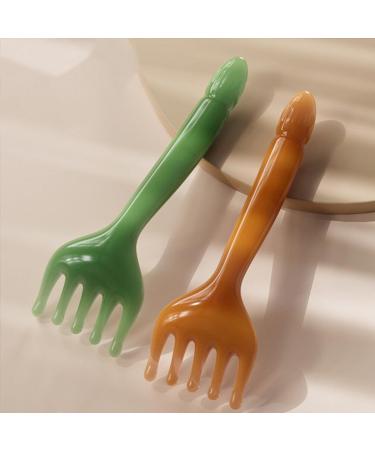 Beavorty 2-Piece Resin Massage Comb Set | Wide Teeth Hair Brush & Handheld Head Massager for Relaxation | International Shipping Available - Buy Online on GoSupps.com