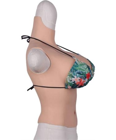 High Collar Half-Length Silicone Breast Shapes - Ivory White E 1860g | Ideal for Halloween Christmas Mastectomy Prosthesis Weddings & Cosplay - Buy Online on GoSupps.com
