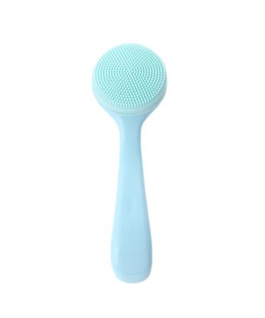 Face Wash Brush Silicone Manual Facial Cleansing Brushes Facial Scrubber Manual Dual Face Wash Brush Skin Friendly Exfoliator Brush for Skincare and Massage Blue