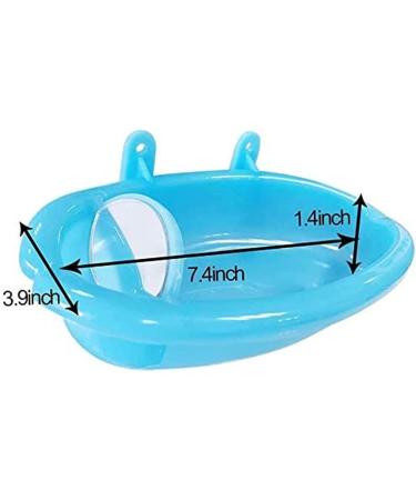 SHINYLYL Bird Bath Tub Bowl Hanging Toy for Parrot Budgie Cockatiel Cage (Blue) - Buy Online on GoSupps.com