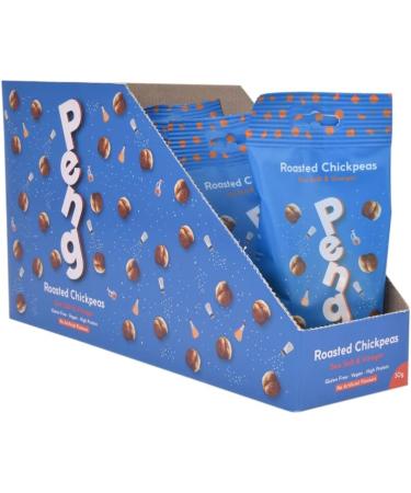 Peng Roasted Chickpeas Snack (Sea Salt & Vinegar) - High Protein Plant-Based Crunchy Snack (12 x 30g) - Buy Online on GoSupps.com