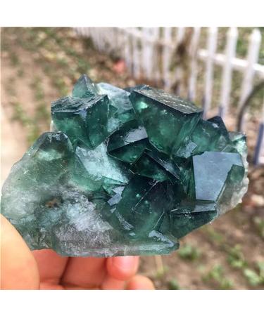 ROUPWKWO Natural Green Fluorite Cluster Crystal Specimen Stone and Crystal Crystal - (Color: Random)