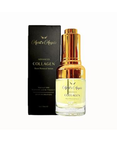 April's Angels Advanced Collagen Boost Renewal Serum. Formulated with Hyaluronic Acid and Vitamin C for Deep Hydration 1 fl oz