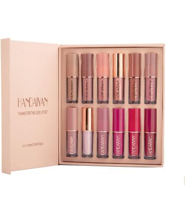 12 Colors Nude Liquid Lipstick Set | Velvet Matte, Long-Lasting & Waterproof | Non-Stick Cup, Not Fade | Pink & Red Lipstick Gift Kit for Women - Buy Online on GoSupps.com