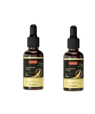 Natural Organic Ginseng Herbal Hair Growth Serum with Radix Polygoni Ulmus Root Black Sesame Persimmon Ginger Angelica Ginseng Root Sidebark Leaves and Dry Gold Lotus 1 oz (30ml) (Pack of 2)