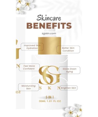 Collagen Serum 5-in-1 - Revitalize Hydrate & Brighten Skin | Vitamin C E Hyaluronic Acid & Niacinamide | Face Serum for Women & Men - Buy Online on GoSupps.com