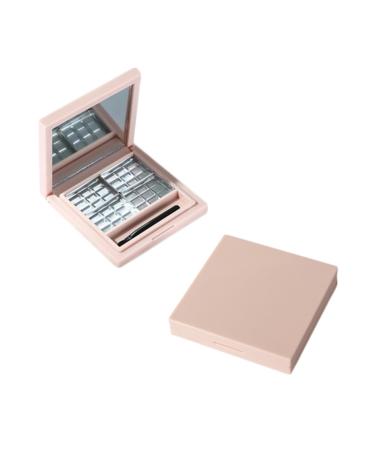 WOONEKY 2pcs Empty Eyeshadow Dish Empty Compact Eyeshadow Square Highlighters Makeup Highlighter Pink