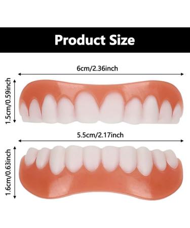 Brigtviee 2 Pieces Whitening Veneers Dentures ClipIn Veneers for Men and Women Comfortable Upper and Lower Dentures Confident Smile with Click Veneers - Buy Online on GoSupps.com
