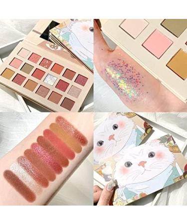 JOYTILLGU Beauty Palette 18 Colors Eyeshadow Palette Lazy Cat Animal Eye Shadow Matte Palette Cosmetic Shine Eye Beauty Makeup Glitter Eyeshadow Palette18 colors - Buy Online on GoSupps.com