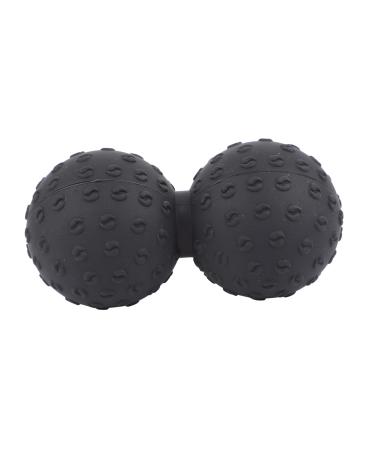 Goohochy Yoga massage ball Double Lacrosse Hand-Fuß-Erdnuss massage roller ice hockey peanuts Hand massager Erdnuss massage device Earth colors the ball roll fascia 12x6.3cm black