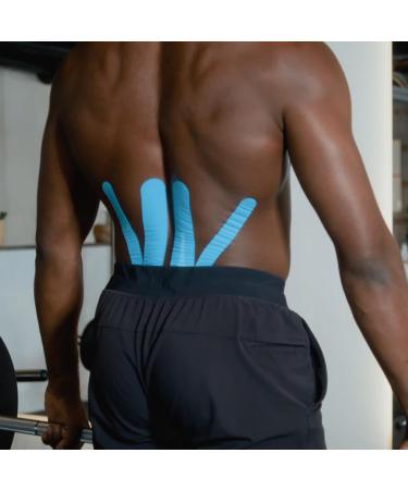 Spidertech Professional Pre-Cut Kinesiology Tape for Lower Back Pain Relief - Black 4 Pack | Ideal for Athletes & Physiotherapists - Buy Online on GoSupps.com
