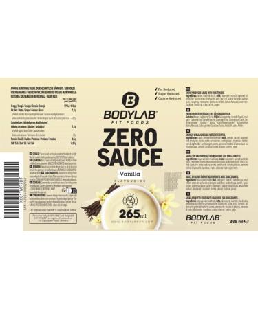 BODYLAB24 Zero Sauce Vanilla 265ml - Low-Calorie 3-9 Kcal Per Serving Fat & Sugar Reduced Perfect for Dishes & Dressings Ideal for Any Diet - 1 Pack - Buy Online on GoSupps.com