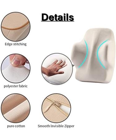 Memory Foam Lumbar Support Pillow - Back Cushion for Lower Back Pain Relief | Car Seat Office Chair & Recliner - Black - Buy Online on GoSupps.com