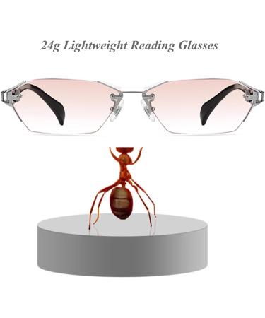 Slightly Frameless Tinted Titanium Reading Glasses for Men | Blue Light Filter Fashion Computer Glasses | 2.25x Anti-Eye Load/UV Protection - Buy Online on GoSupps.com