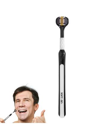 Toothbrush for special needs three -sided toothbrush |3 -page tooth cleaning sensory toothbrush - non -slip toothbrush with soft bristles for women men family Eastuy Schwarz