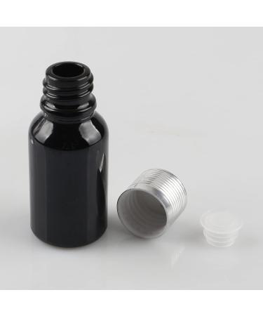 Tianzd 15ml Black Glass Bottles - 6 Pack with Silver Caps for Oils Perfumes & Aromatherapy - Empty Small Containers for Flasher & Massage - Buy Online on GoSupps.com