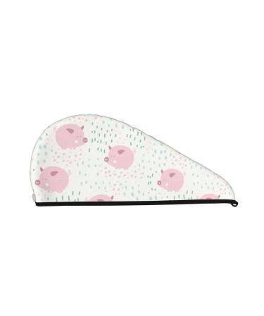 Cute Pigs Microfiber Hair Towel Soft Super Absorbent Hair Towel Wrap for Women Coral Velvet Quick Dry Hair Cap for Long Curly and Thick Hair