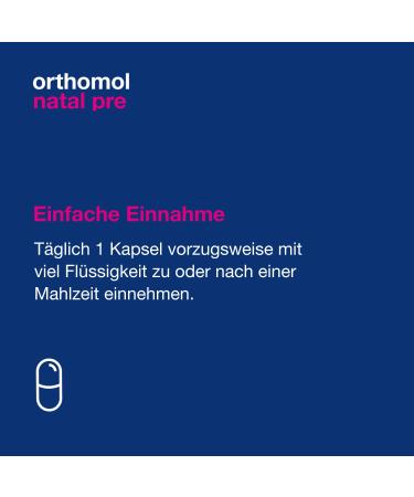 Orthomol Natal Pre for Women | Fertility Support with Vitamin B12 Folic Acid & Zinc - 90 Capsules - Buy Online on GoSupps.com