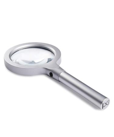 Magnifier Handheld Reading Magnifying Glass 25 Times 55 Times White Lavender Children's Student Reading Jewelry Recognition Anti-Skid Handle