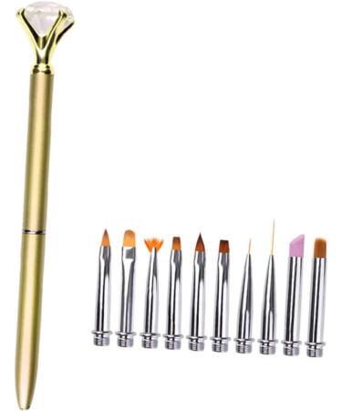 1 Set nail art brush nail painting brush nail art pen nail decoration brush nail pen nail drawng brush nail brush pen kit de manicura liner quartz 19.5*10cm Golden - Buy Online on GoSupps.com