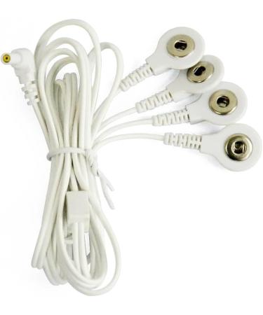 Replacement Premium TENS Lead Wires - 2.35mm Shielded Plug & 4 Snap 3.5mm Connectors for TENS Units (Pack of 6) | International Shipping Available - Buy Online on GoSupps.com