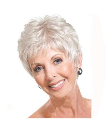 Short Straight White Fluffy Wig for Women | Perfect Party Hairstyle for Mothers - Buy Online on GoSupps.com