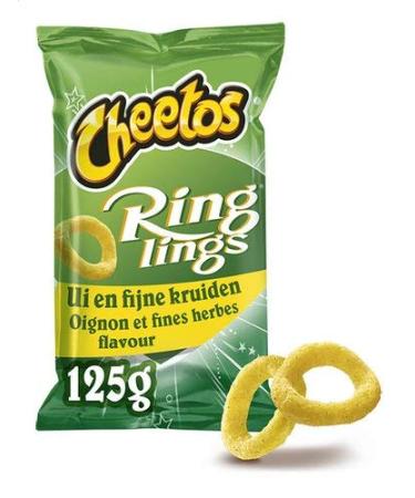 Cheetos Cheetos Onion Chips | Cheetos | Onion Ringlings & Fine Chips | Total Weight 125 Grams