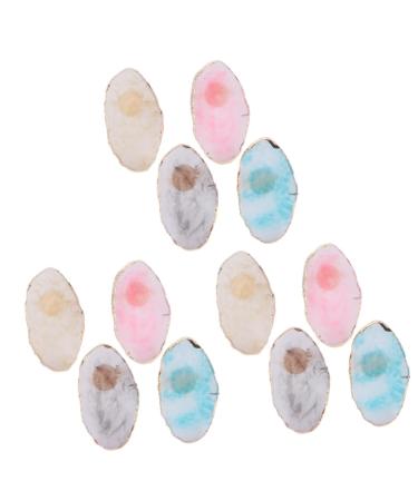 POPETPOP 12 Pcs Ring Palette Rings Cups Nail Polish Mixing Tray Oil Paint Palette Makeup Pallete Eyelash Extension Rings Drawing Color Palette Artist Mixing Resin Agate Acrylic 4.7x2.7cmx3pcs Assorted Colorx3pcs