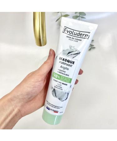  Evoluderm EVOLUDERM - Purifying Clay Mask - 150 ml - 98% Natural Origin - Vegan - Made in France - Buy Online on GoSupps.com