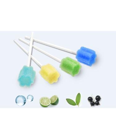 Dutchblue Swabbies Disposable Toothbrushes Sponge for Oral Hygiene Disposable Sponge Flavored 250 Pieces (Neutral)